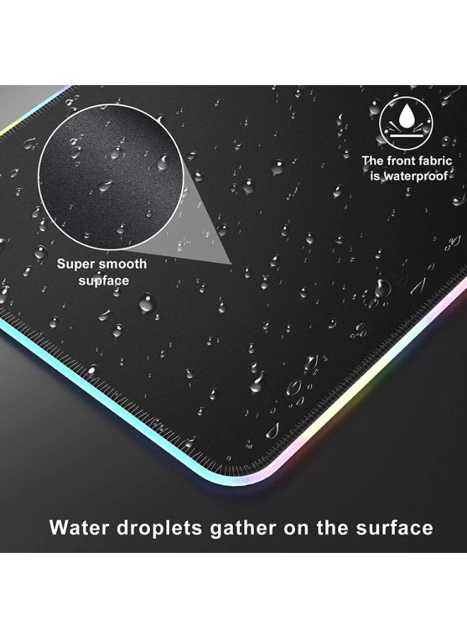 لوحة ماوس الألعاب 002 RGB ، 14 أضواء أنماط USB منافذ فائقة الحجم لينة للغاية وممتدة للغاية، قاعدة مطاطية مضادة للانزلاق لوحة مفاتيح الكمبيوتر حصيرة 31.4 × 11.8 بوصة - Image 3